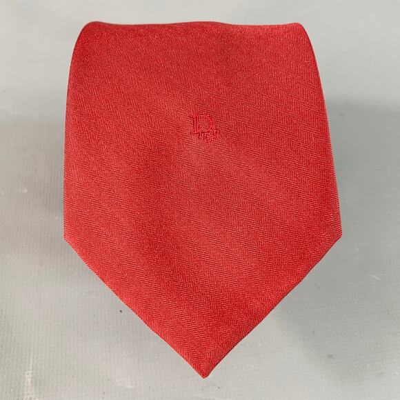 CHRISTIAN DIOR Burgundy Logo Tie - Picture 1 of 4